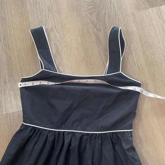 Kerri Rosenthal Emma Maxi Dress black S small Gauze smocked pockets apron - Picture 9 of 10